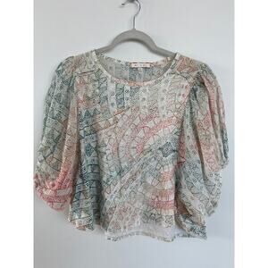 Eri + Ali Women's Colorful batwing Balloon Sleeve Top Size XS, EUC